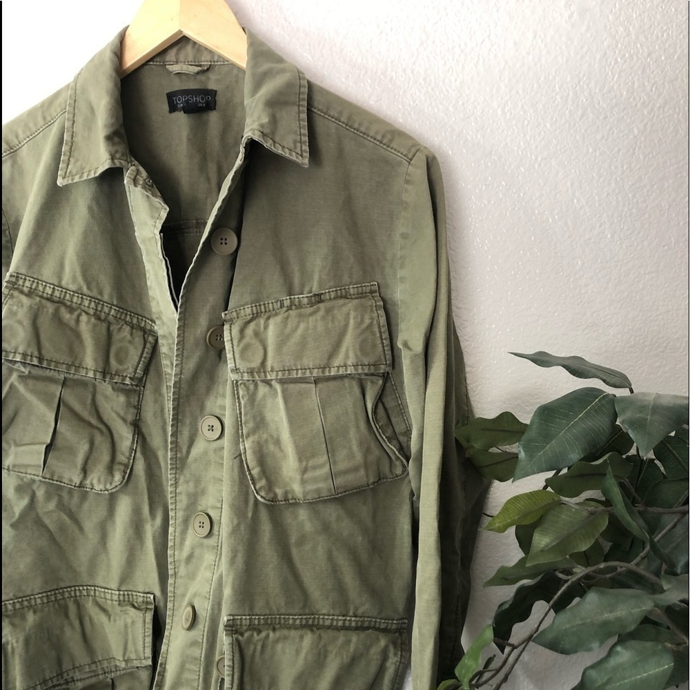 TopShop Army Green Jacket - Picture 2 of 6